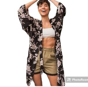 Spiritual Gangster Maya Kimono Cover Up Top Floral Tie Closure Woman's WOMEN'S